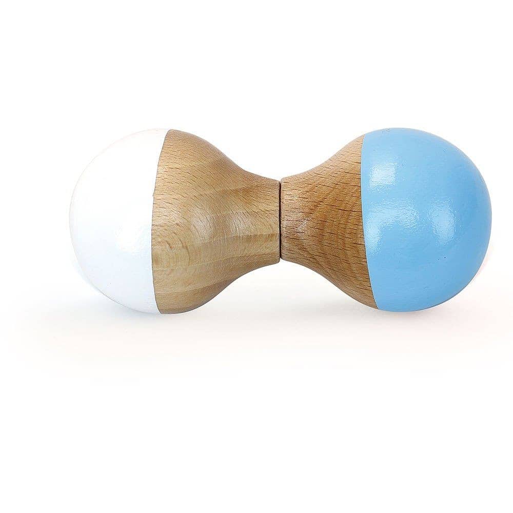 Brainkid Toys - White And Sky Blue Rattle Maracas 1 White And Sky Blue Rattle Maracas