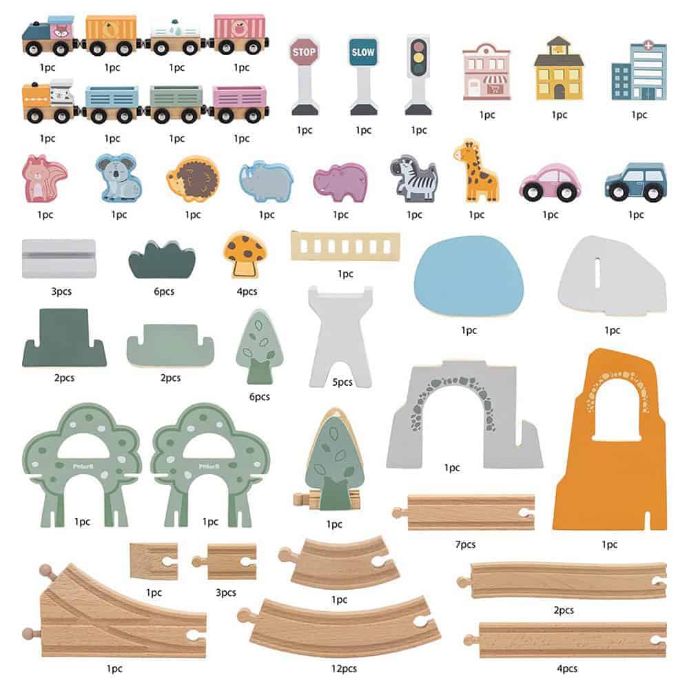 Brainkid Toys - Wooden Train Set Polarb 90Pcs 4 Wooden Train Set Polarb 90Pcs - Image 4