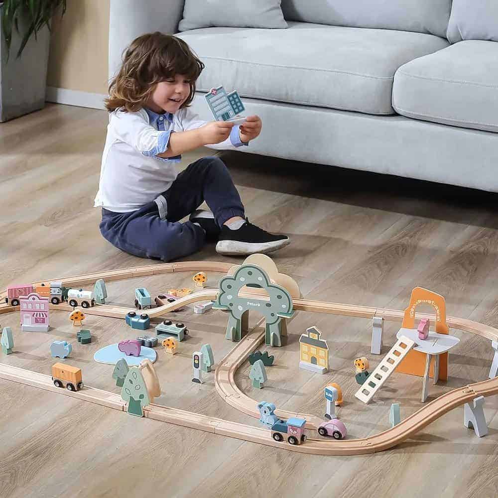 Brainkid Toys - Wooden Train Set Polarb 90Pcs 6 Wooden Train Set Polarb 90Pcs - Image 6