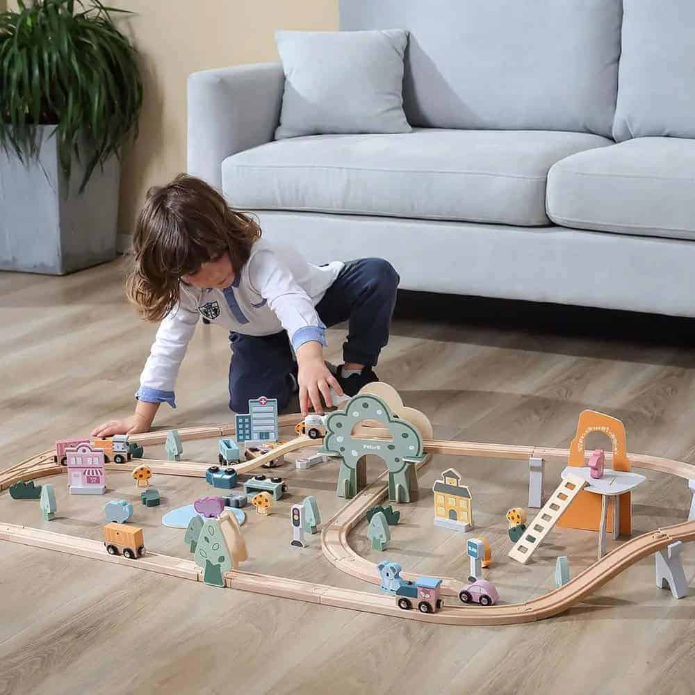 Brainkid Toys - Wooden Train Set Polarb 90Pcs 8 Wooden Train Set Polarb 90Pcs - Image 8