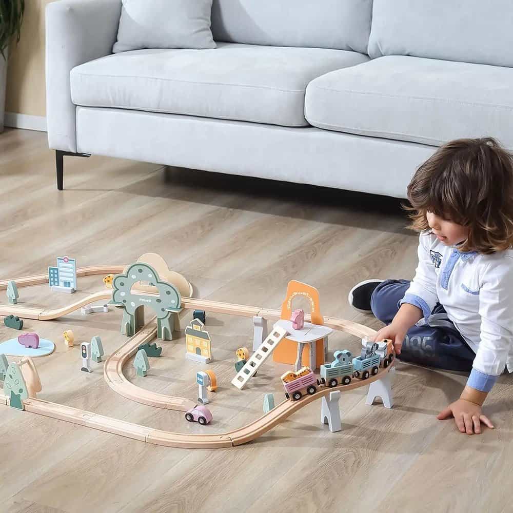 Brainkid Toys - Wooden Train Set Polarb 90Pcs 10 Wooden Train Set Polarb 90Pcs - Image 10