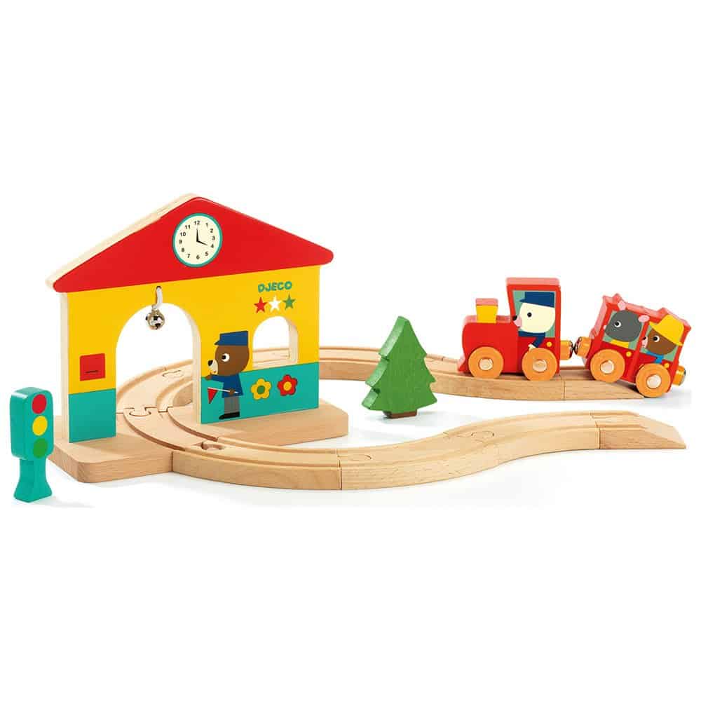 Brainkid Toys - Wooden Mini Train Set 4 Wooden Mini Train Set - Image 4