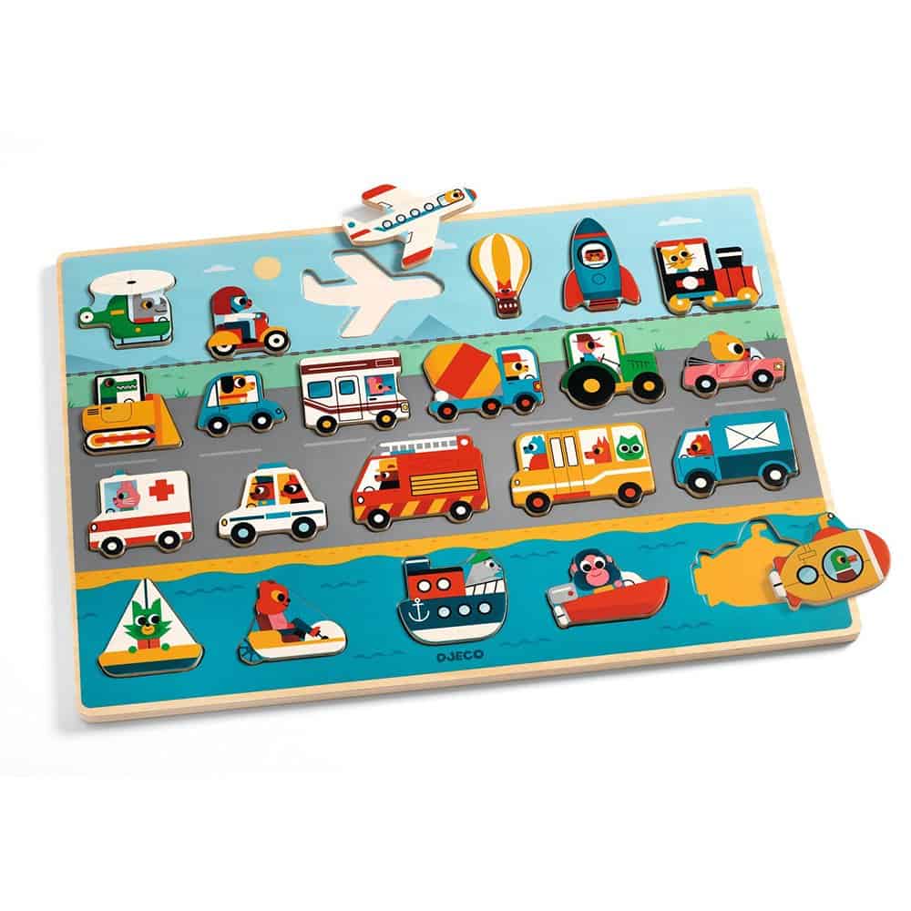 Brainkid Toys - Vroom Wooden Puzzle 1 Vroom Wooden Puzzle