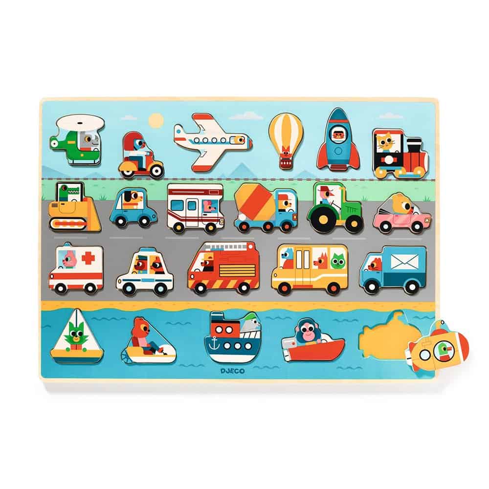 Brainkid Toys - Vroom Wooden Puzzle 3 Vroom Wooden Puzzle - Image 3