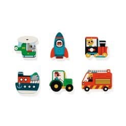 Brainkid Toys - Vroom Wooden Puzzle 9 Vroom Wooden Puzzle - Image 5