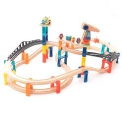 Alternative view of 60pcs Wooden Rail with Battery Train