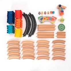 60pcs Wooden Rail with Battery Train - Image 5