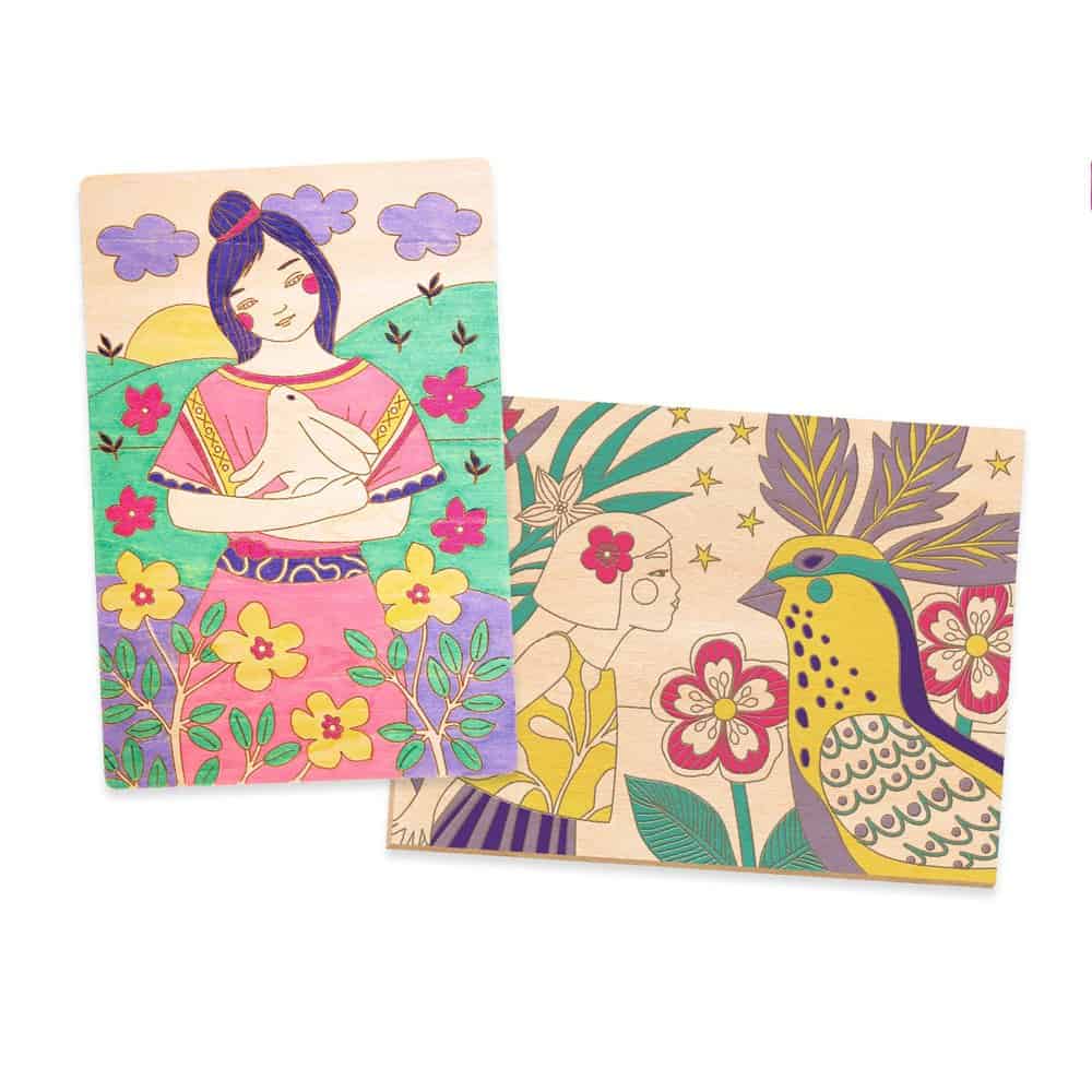 Brainkid Toys - Coloring on Wood - Sweet Girls 2 Coloring on Wood - Sweet Girls - Image 2