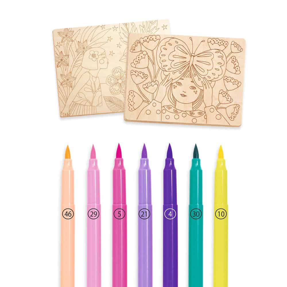 Brainkid Toys - Coloring on Wood - Sweet Girls 4 Coloring on Wood - Sweet Girls - Image 4