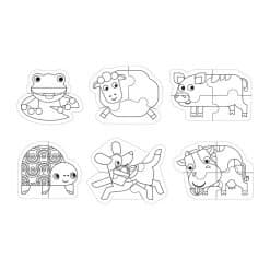 6 Shaped Puzzles - Farm Animals - Image 3