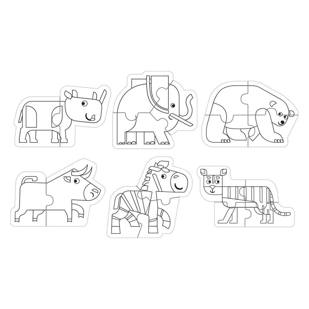 Brainkid Toys - 6 Shaped Puzzles - Wild Animals 3 6 Shaped Puzzles - Wild Animals - Image 3