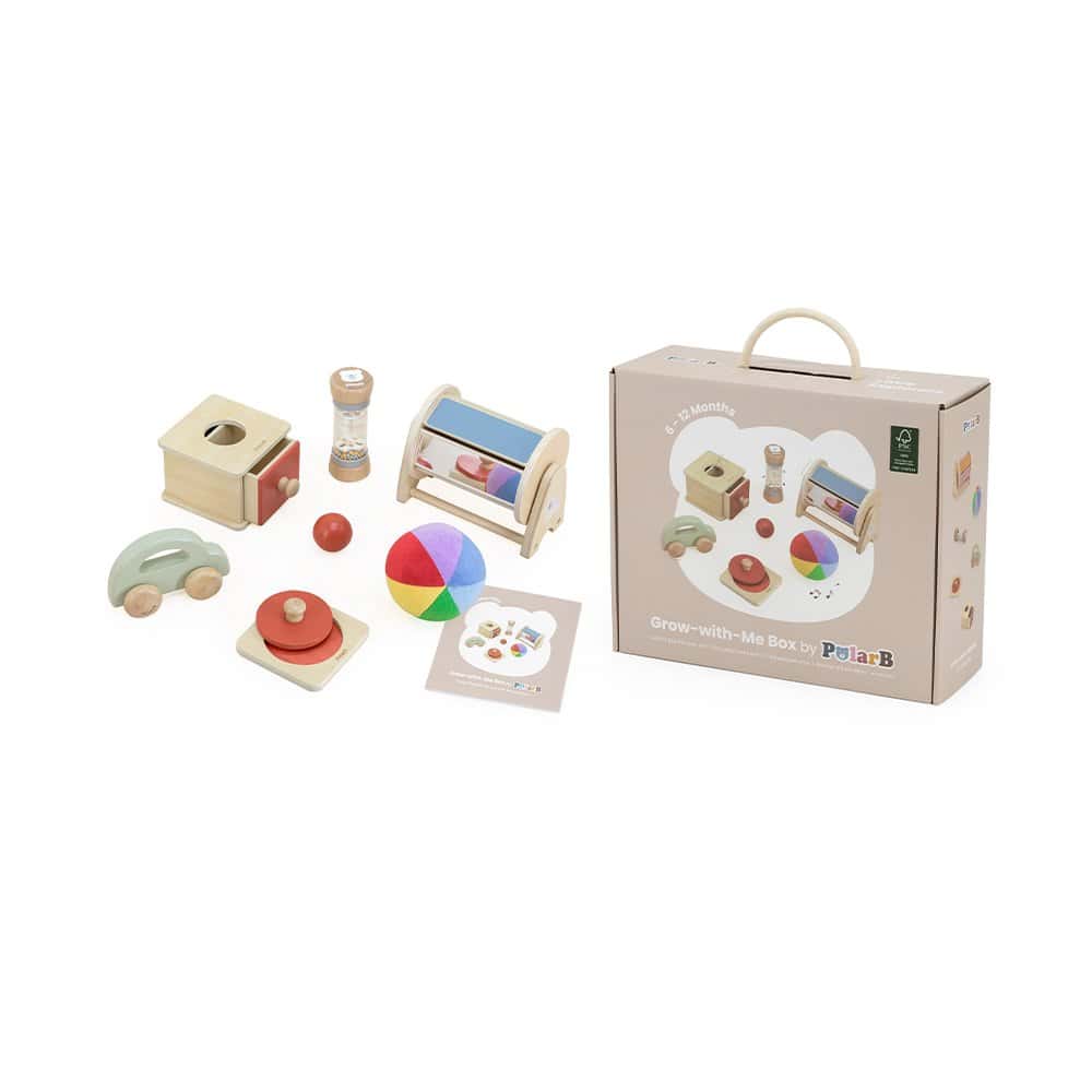 Brainkid Toys - Wooden Discovery Toys Set - 6-12months 1 Wooden Discovery Toys Set - 6-12months