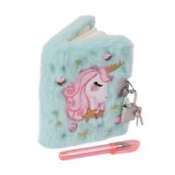 Unicorn Furry Notebook with Pen