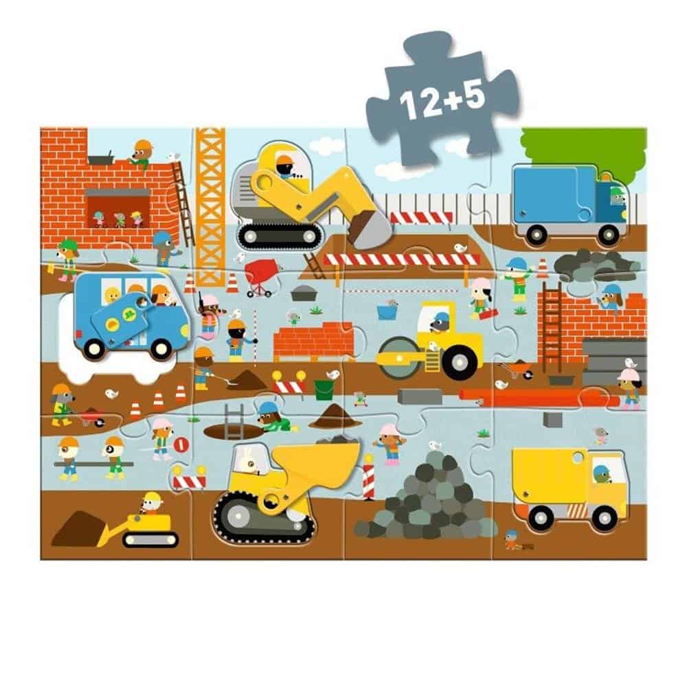 Brainkid Toys - Giant Construction site Puzzle - 17pcs 6 Giant Construction site Puzzle - 17pcs - Image 6