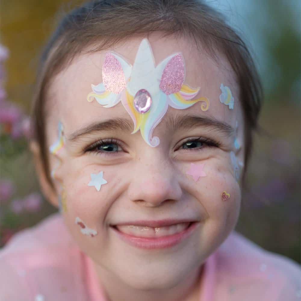 Brainkid Toys - Unicorn Fairy Face Stickers 3 Unicorn Fairy Face Stickers - Image 3
