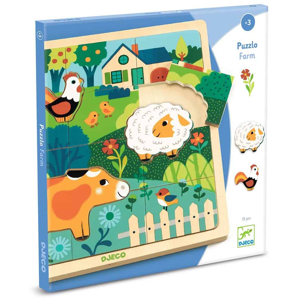 Brainkid Toys - Farm 12pcs Wooden Puzzle 1 Farm 12pcs Wooden Puzzle