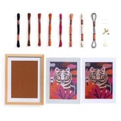 Brainkid Toys - Djeco Atelier Needlepoint Tiger 8 Djeco Atelier Needlepoint Tiger - Image 4