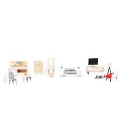 Complete Furniture Set for Dollhouses