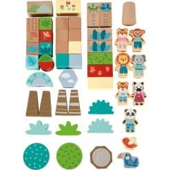 Brainkid Toys - Wooden Building Blocks Jungle Friends 6 Wooden Building Blocks Jungle Friends - Image 3