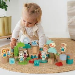 Brainkid Toys - Wooden Building Blocks Jungle Friends 7 Wooden Building Blocks Jungle Friends - Image 4