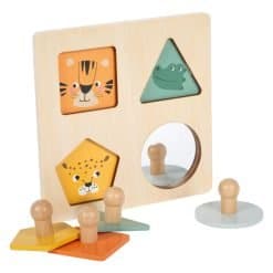 Alternative view of Shapes and Images Montessori Puzzle
