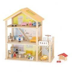 3-Storey Wooden Dollhouse - Complete Set