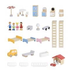 Alternative view of 3-Storey Wooden Dollhouse - Complete Set