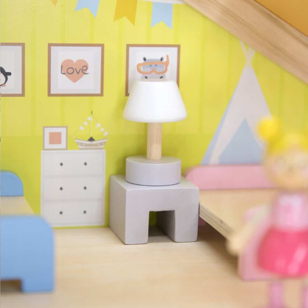 Brainkid Toys - 3-Storey Wooden Dollhouse - Complete Set 4 3-Storey Wooden Dollhouse - Complete Set - Image 4