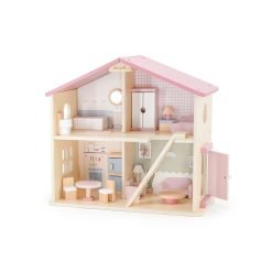 Wooden Dollhouse with Accessories - Assembled