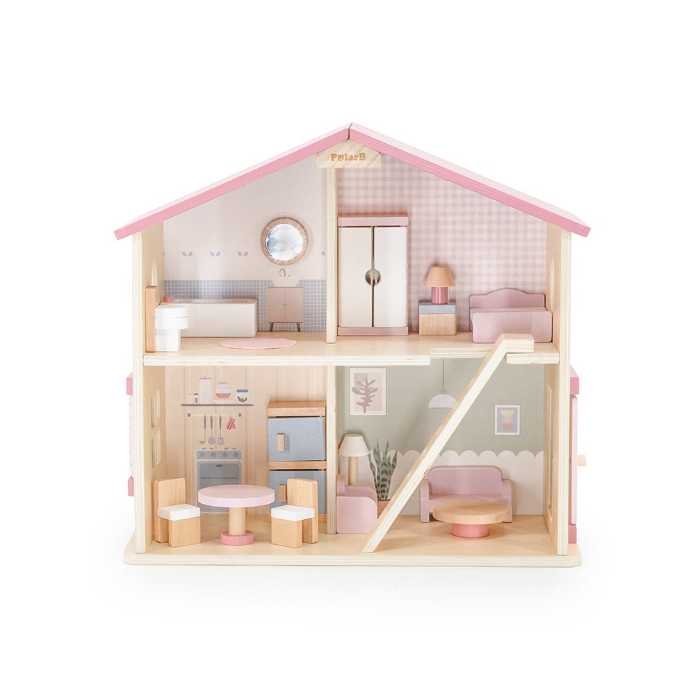 Brainkid Toys - Wooden Dollhouse with Accessories - Assembled 2 Wooden Dollhouse with Accessories - Assembled - Image 2