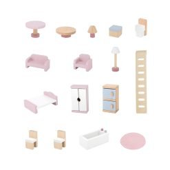 Brainkid Toys - Wooden Dollhouse with Accessories - Assembled 9 Wooden Dollhouse with Accessories - Assembled - Image 3