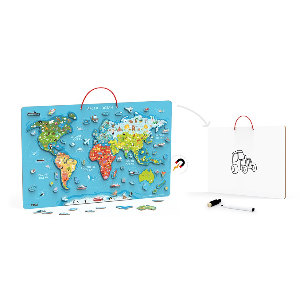 Brainkid Toys - Magnetic World Puzzle and Dry Erase Board 2 Magnetic World Puzzle and Dry Erase Board - Image 2