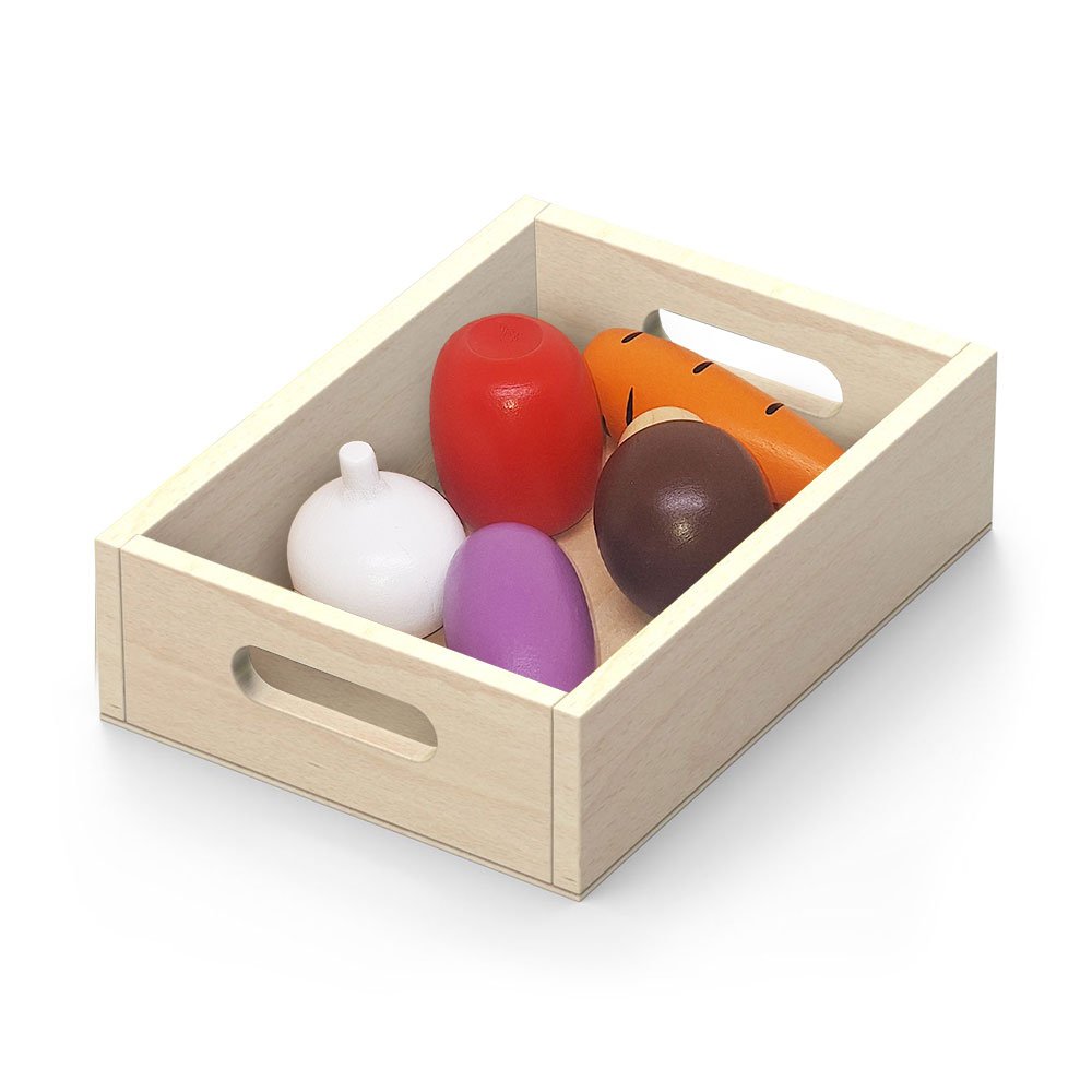 Brainkid Toys - Crate with 5 Vegetables for Supermarket 1 Crate with 5 Vegetables for Supermarket