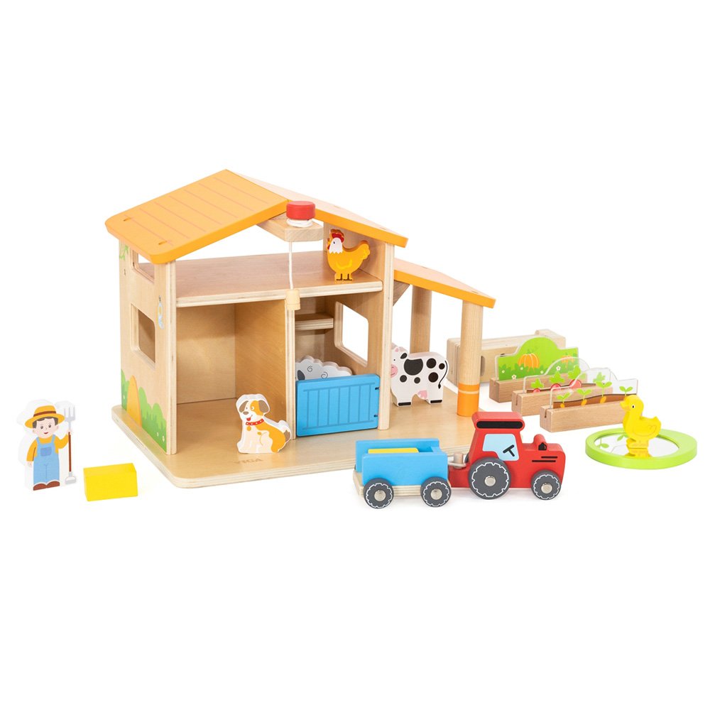 Brainkid Toys - Wooden Farm with Accessories 1 Wooden Farm with Accessories