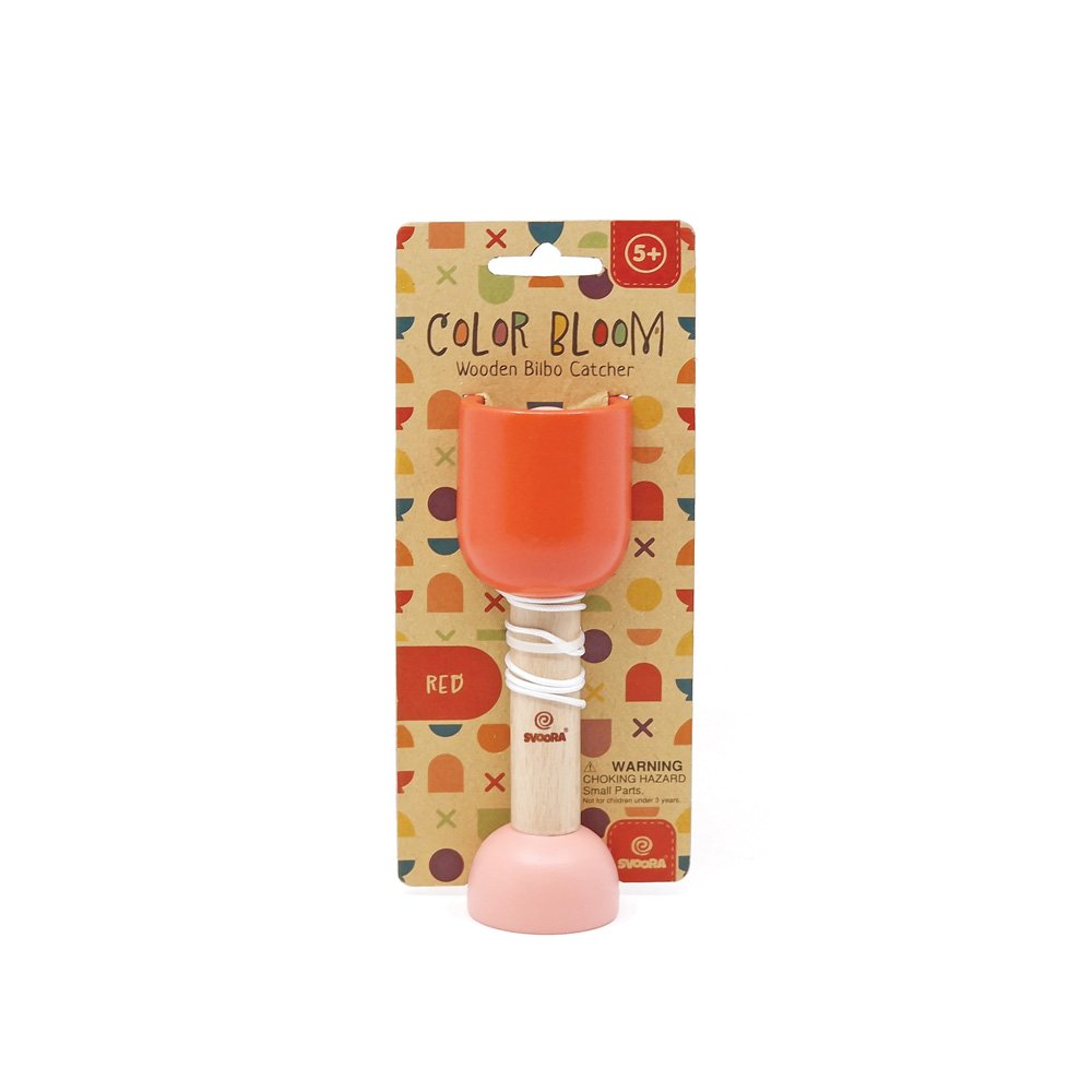 Brainkid Toys - Red Wooden Bilbo Catcher 2 Red Wooden Bilbo Catcher - Image 2